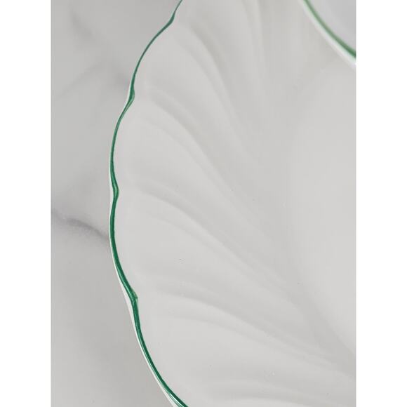 Nikko Happy Holidays Two Tier Serving Tray Christmas Green Trim Japan w/ Box - Picture 9 of 16